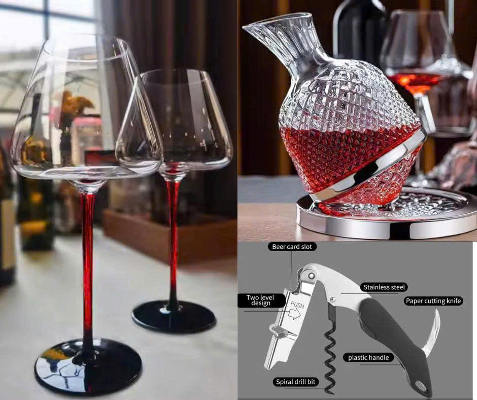 Quattronotti Appassimento Limited Edition - Gift Set: 3 Wine Bottles + 1 Decanter + 2 Wine Glass